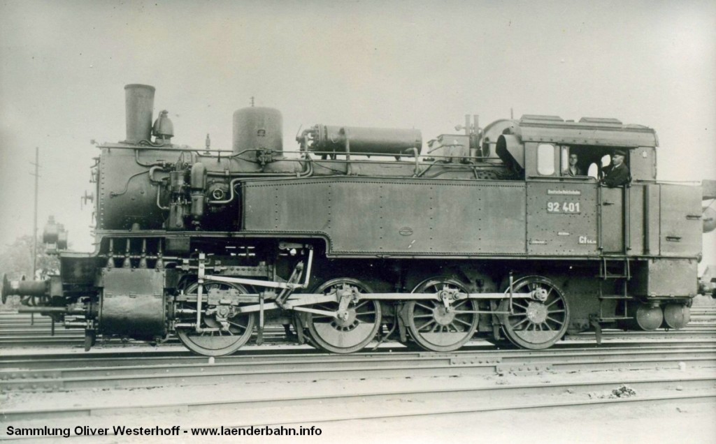 T 13.1 Nr. 286 mit der Reichsbahnnummer 92 401