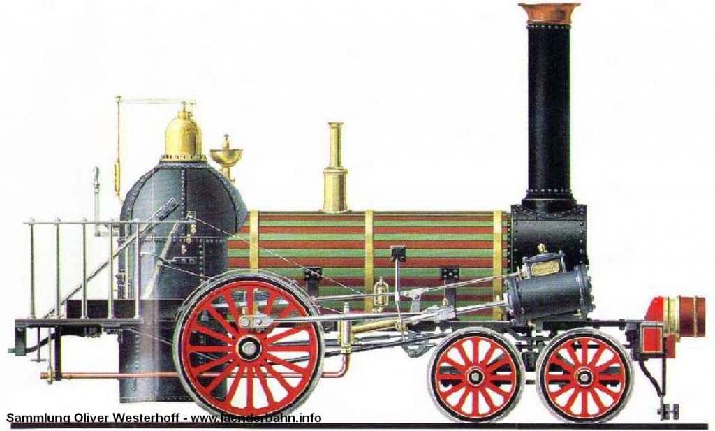 Eine Norris-Lokomotive aus den späten 1830er Jahren