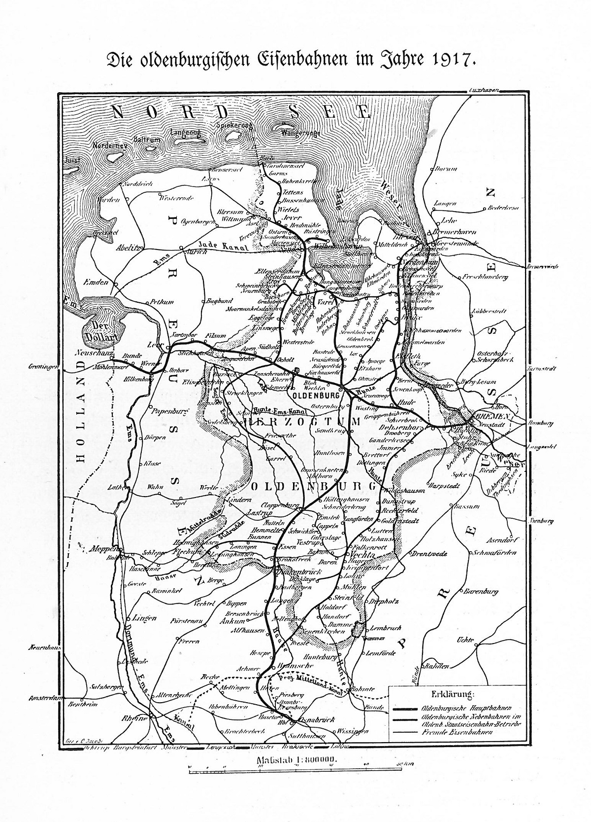 Streckenkarte der G.O.E. von 1917