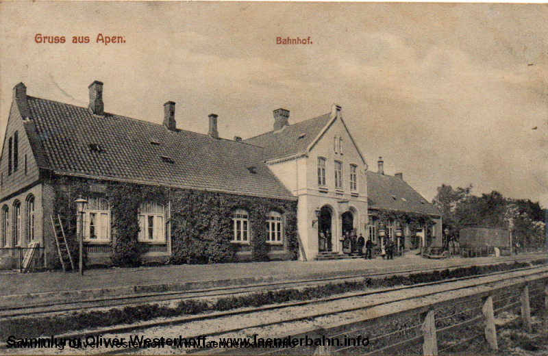Bahnhof Apen auf einer Ansicht um 1900