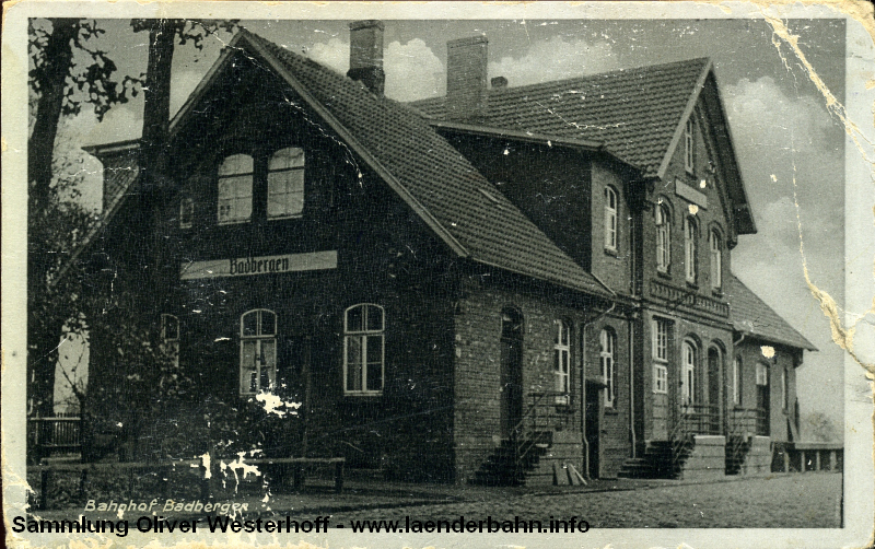Eine Ansicht des Bahnhofs Badbergen aus den 1930er Jahren.
