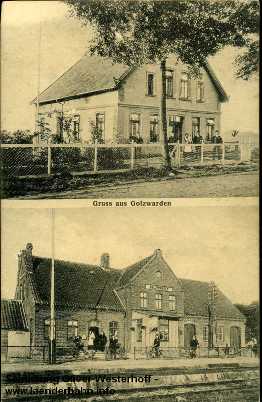 Der Bahnhof Golzwarden um 1910.