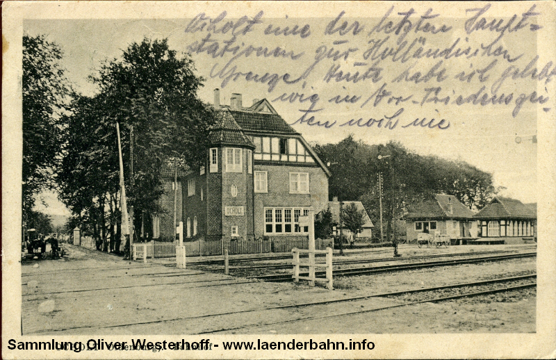 Das neue Empfangsgebäude von Ocholt um 1915 herum