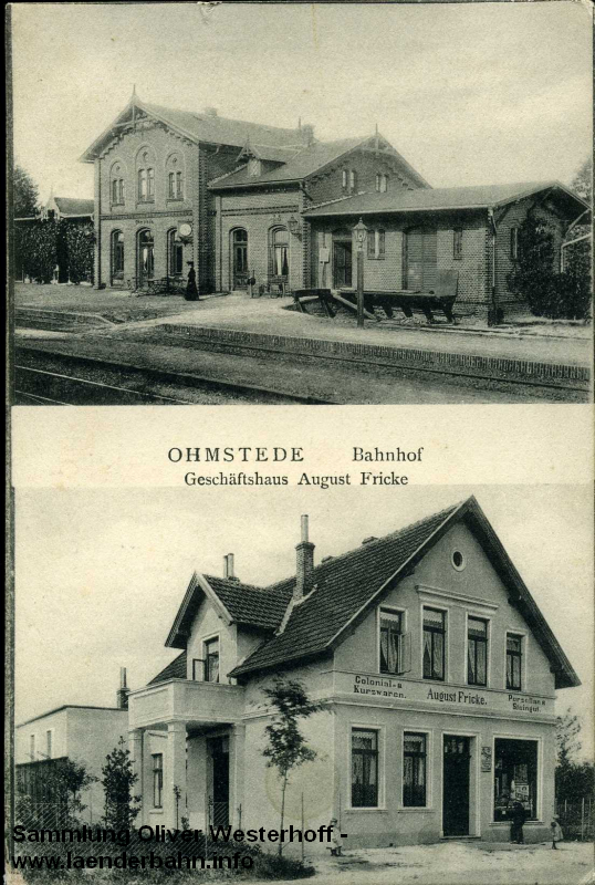 Der Bahnhof Ohmstede erinnerte an einen typisch preußischen. Ansicht um 1910.