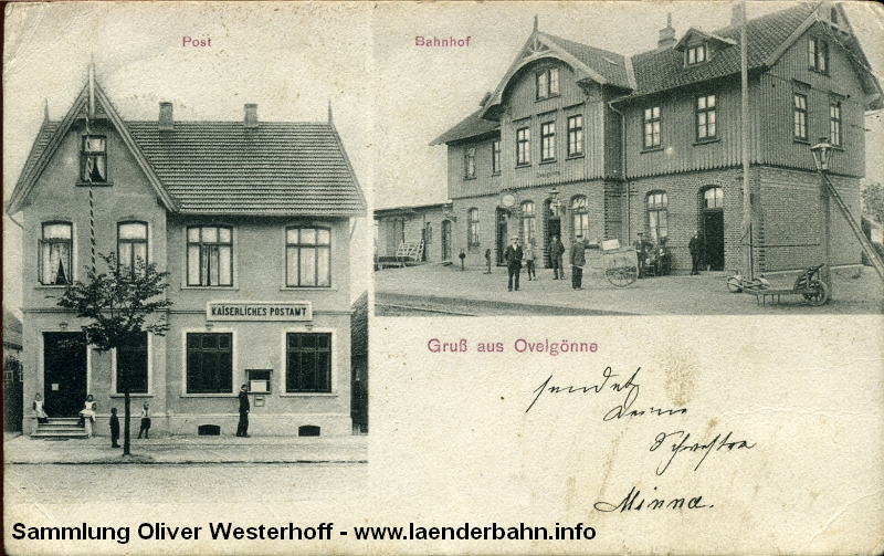 Bahnhof Ovelgönne um 1910 von der Gleisseite