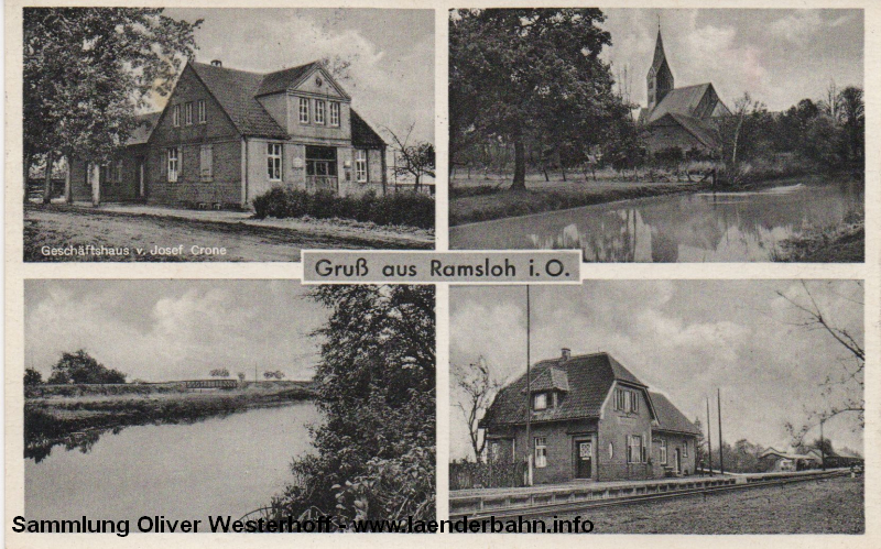 Bahnhof Ramsloh in den 1950er Jahren.