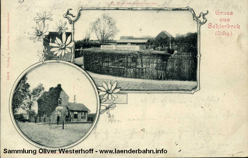 Der Bahnhof Schierbrok auf einer Ansichtskarte um 1900