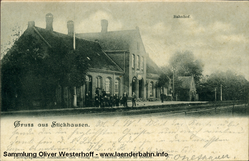 Blick auf den Bahnhof Stickhausen um 1900