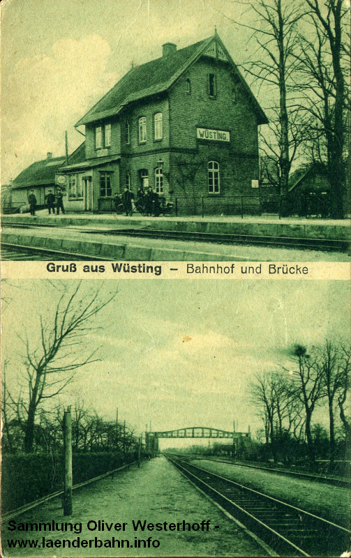 Ansichten vom Bahnhof Wüsting aus den 1920er Jahren