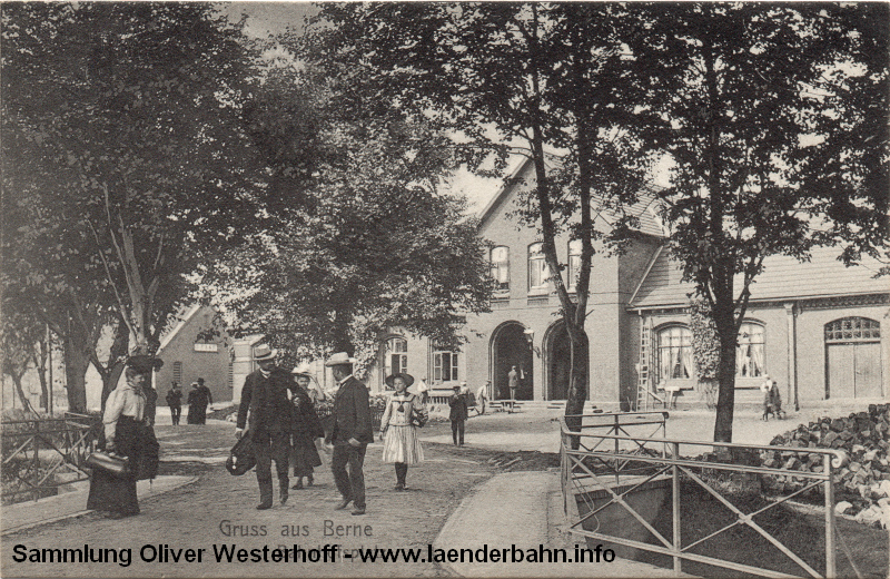 Ansicht des Bahnhofsvorplatzes in Berne von 1909.