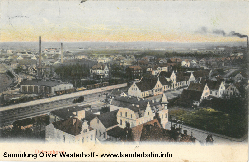 Bahnhof und Betriebswerk Delmenhorst, die Karte ist 1910 gelaufen.