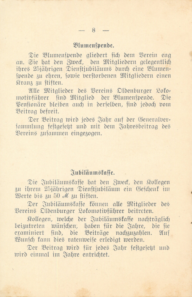 1912 - Satzung Verein Oldenburger Lokführer - Seite 8