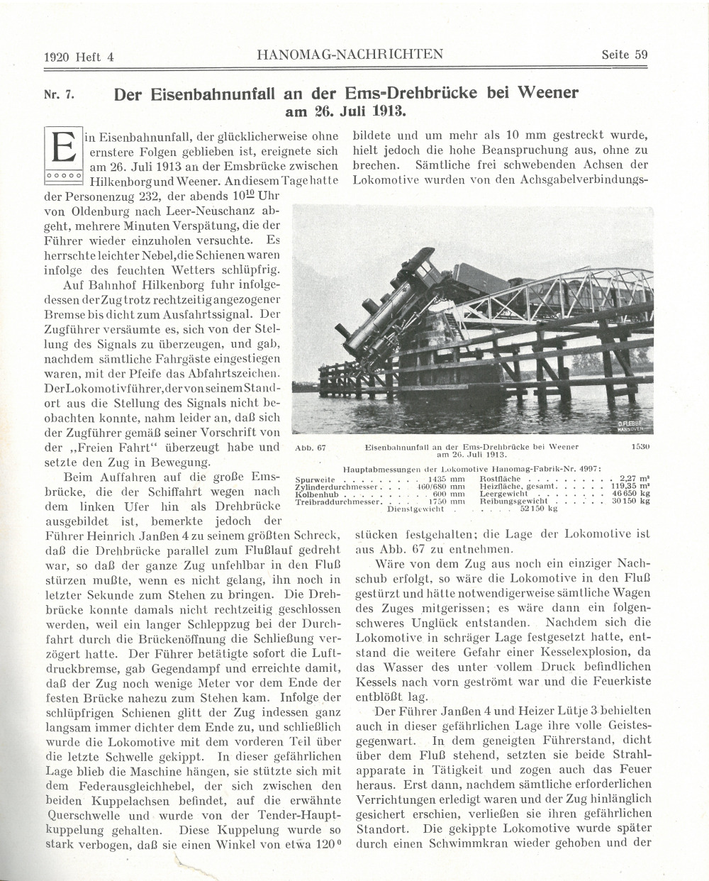 Der Eisenbahnunfall auf der Ems-Drehbrücke bei Weener - Seite 1